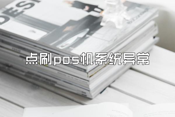 点刷pos机系统异常