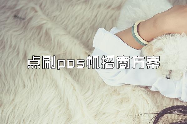 点刷pos机招商方案